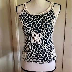 Topshop WHITE CROCHET TOP☀️